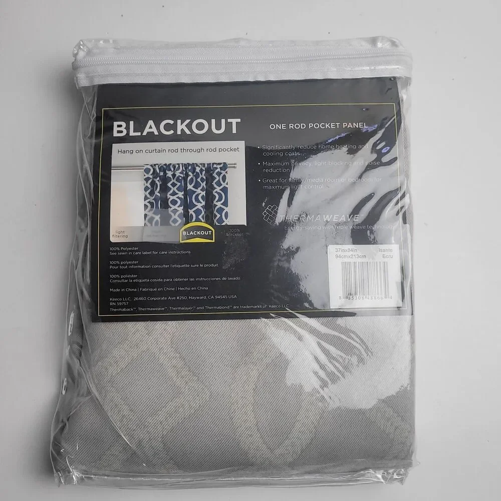 Eclipse Thermaweave Darkening Window SINGLE Curtain Panel 'Ecru' 37x84in #CT8